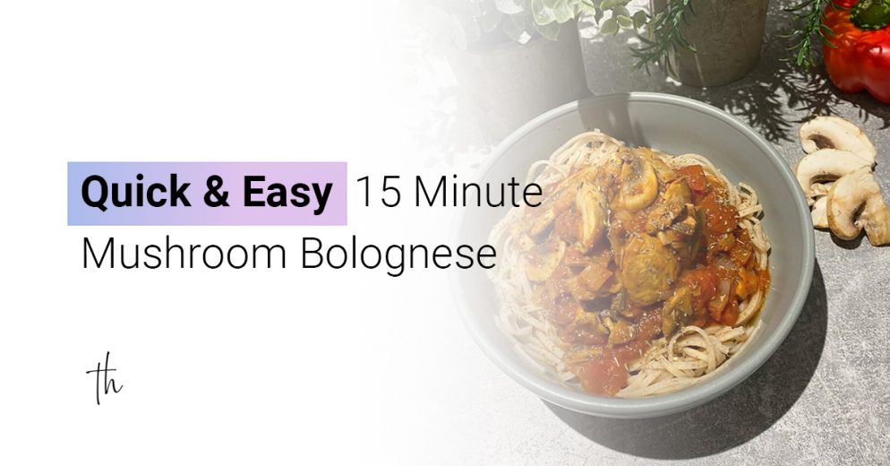 Quick & Easy 15 Minute Mushroom Bolognese